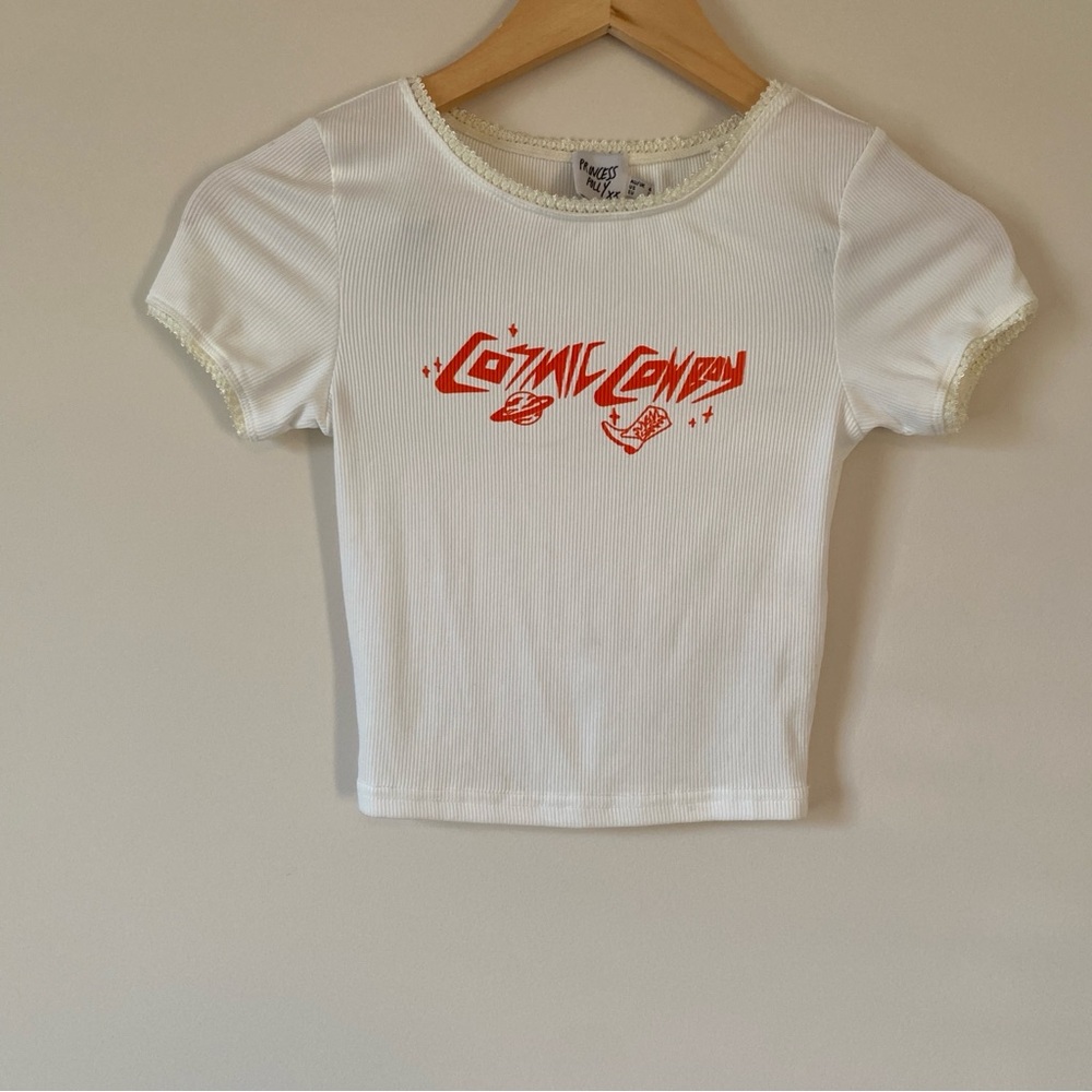 Princess Polly Ivory Ribbed Blouse